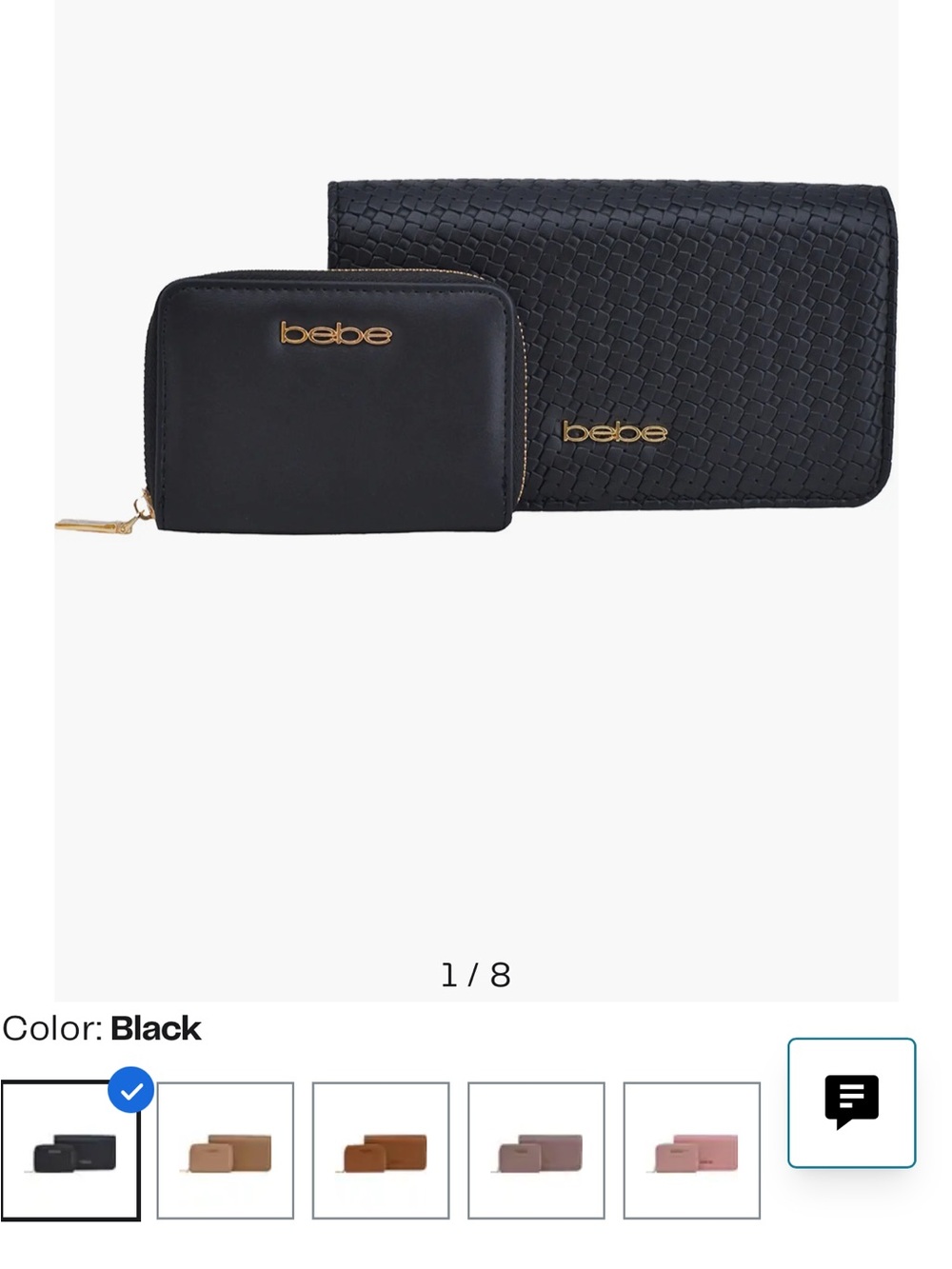 NWT bebe Black Crossbody Bag with Matching Wallet & Charm